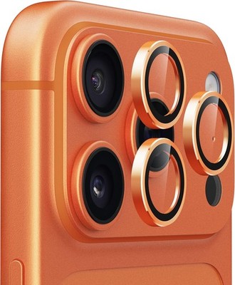 9H Camera Lens Protector for iPhone 17 Pro & Pro Max, HD Clear, Orange