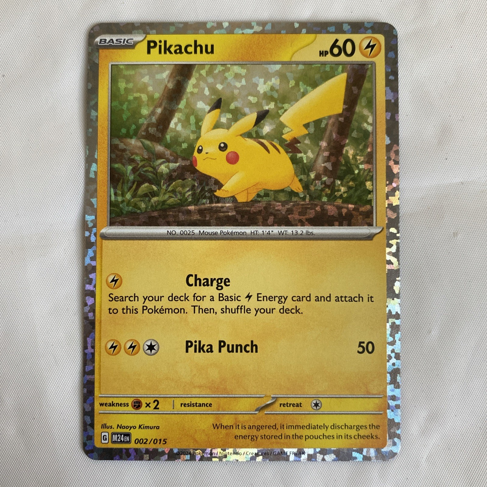 Pikachu New 2025 McDonalds Happy Meal Holo Pokémon Card 002/015
