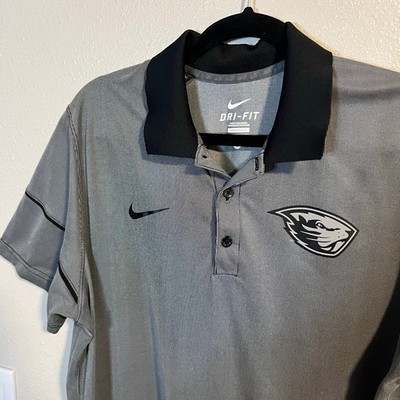 Nike Oregon State Beavers Grey and Black Athletic Polo Size Large