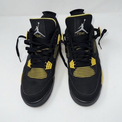 Nike Air Jordan 4 Retro Thunder Men s Size 10.5 Black Yellow