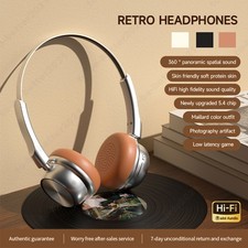 Retro Wireless Headphones Bluetooth Earphones Noise Cancelling for Running Gym