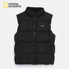 NEW National Geographic High-neck Padded Vest BLACK ASIAN FIT
