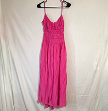 ASTR the Label Women’s Pink V-Neck Adjustable Strap Woven Maxi Dress M