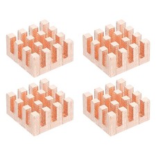 4 Pcs Copper Heatsink 12x12x6mm, Heat Sink Cooler Radiator for Raspberry Pi