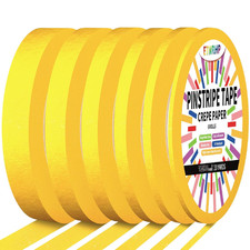 6 Rolls Pinstripe Tape Fine Line Masking Tape 1/16", 1/8", 1/4", 3/8",1/2", 3/4"