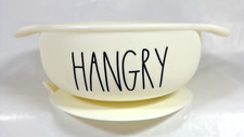 Rae Dunn Baby Magenta Hangry Silicone Suction Bowl White BPA Free PVC Free