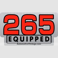 Chevrolet 265 Equipped Engine Size Silver Foil Sticker Chevrolet 265 Equipped Engine Size Silver Foil Sticker