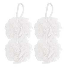 4Pcs Bath Sponges for Shower, 50G Body Scrubber for Daily Body Wash, White