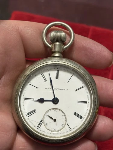 Antique ELGIN NATIONAL WATCH CO. Pocket Watch 6360 parts repair vintage silver