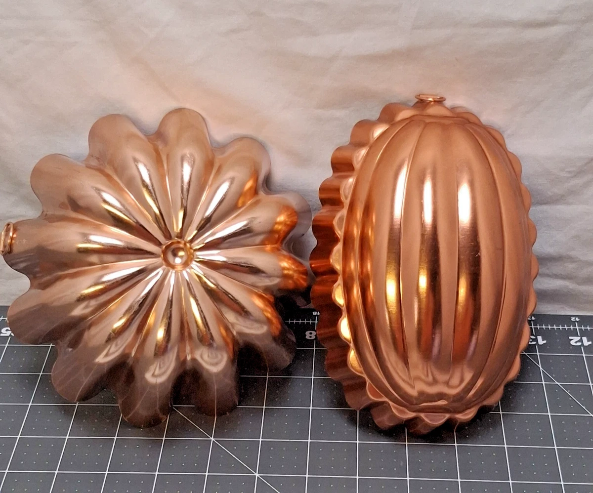 Moule à jello en cuivre, motif tourbillonnant d'étoiles