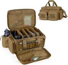 Tactical Pistol Range Bag for 5 Handguns, Shooting Gun Duffle Bag with 9X Magazi