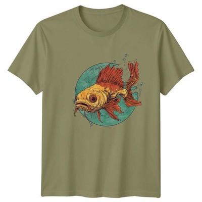 Goldfisch Fisch Tiere Herren T-Shirt Graphic Tee -a