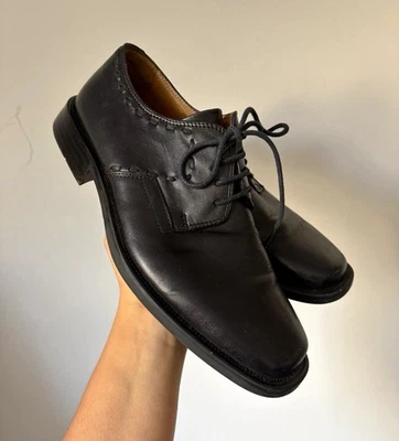 Brooks Crossfield Herren Derby Leder Schnürschuhe Schwarz EU 40 Made in Italy - Bild 1 von 4
