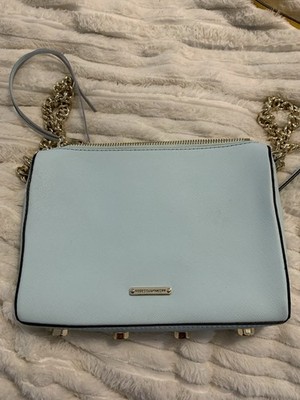 Rebecca Minkoff Avery Leather Crossbody Light Blue Chain Strap