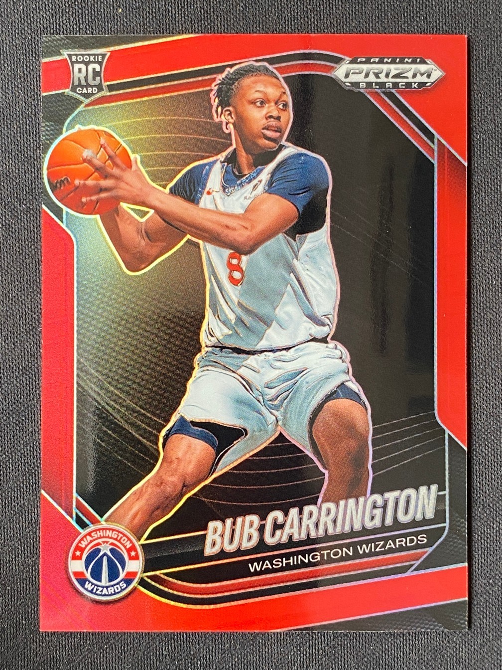 Bub Carrington 2024-25 Panini Prizm Black RC Red /299#92