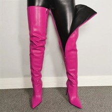 Women Stiletto Heels Shoes Pointed Toe Party Over The Knee Thigh High Boots