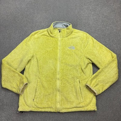 North Face Fleece Damen Large gelb Full Zip Hochflor Outdoor Pullover Lady