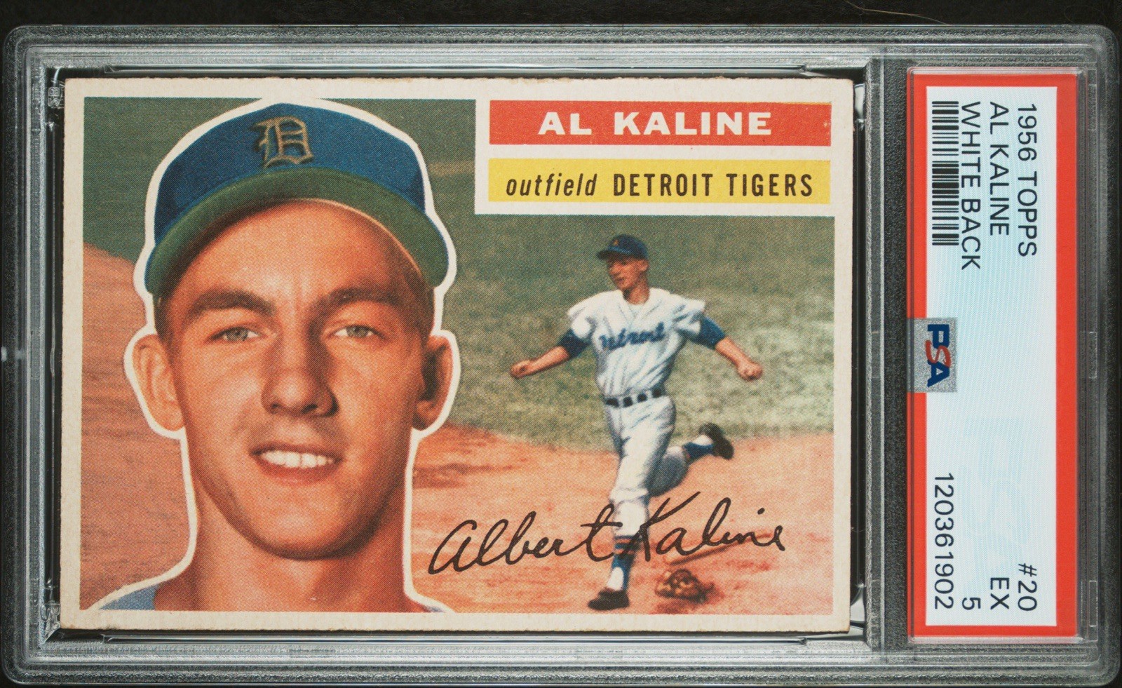 1956 Topps Al Kaline White Back #20 PSA 5