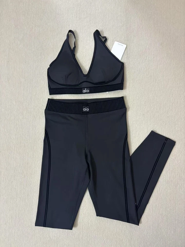 Nuevo AIo Traje de Yoga Deportes Transporte Aéreo Cintura Alta 7/8 Alineación Legging Yoga Set Mujer Foto 3 de 4