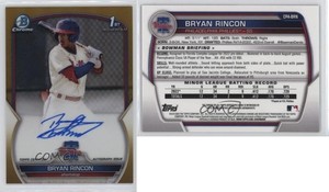 2023 Bowman Chrome Prospect Auto Gold Refractor /50 Bryan Rincon #CPA-BRN Auto