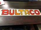 New Bultaco Large Sticker Decal Red & Orange Ombre Measures 3.25
