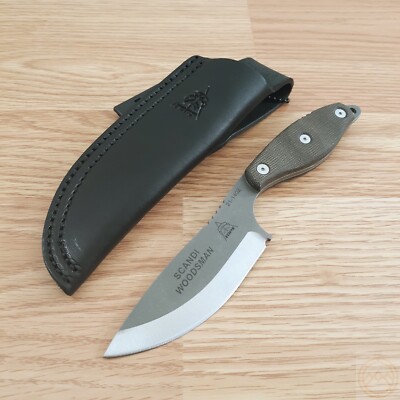 TOPS Scandi Woodsman Fixed Knife 3.5''1095HC Steel Full Tang Blade Micarta Handle