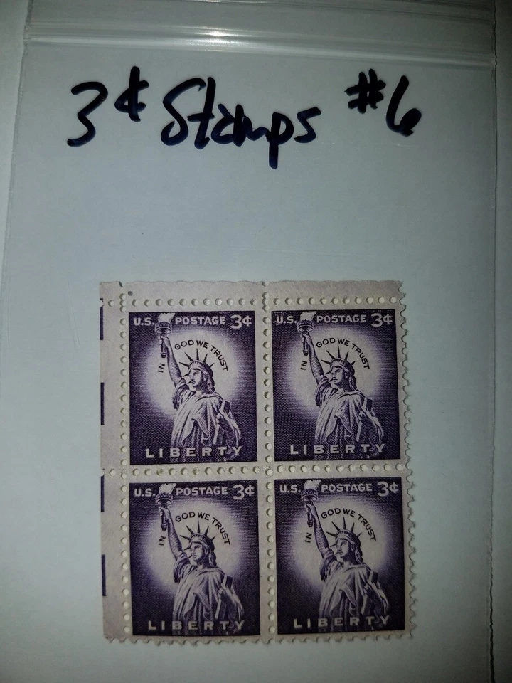 Statue of Liberty - 3 Cent US Stamps - 1954 - Scott #1035 ***EXACT ITEM*** #6 - Image 3 of 3