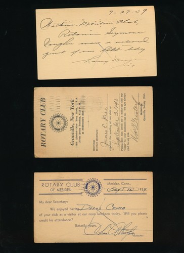 lotto (3) lotto pass Rotary Club Granville, NY Meriden CT Turmansburg NY anni '30 - Foto 1 di 2