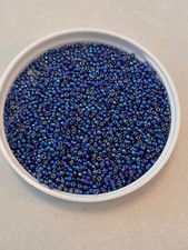 Miyuki 11/0 Round Seed Beads 11-1020 Silver Lined Cobalt AB 24 Grams