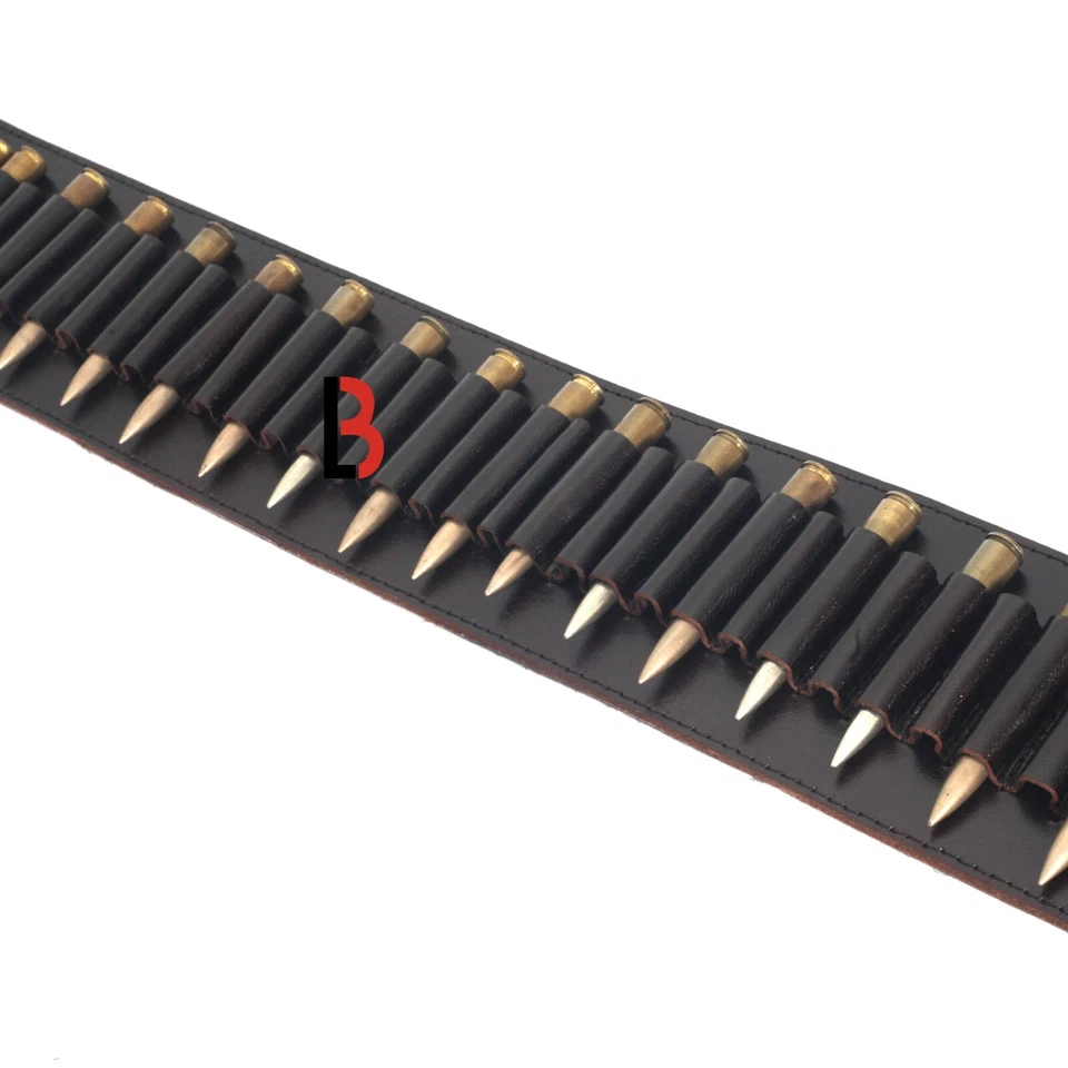 Cowhide Leather Rifle Cartridge Belt Bandolier for Rifle Shells - Hunting - Image 3 of 4