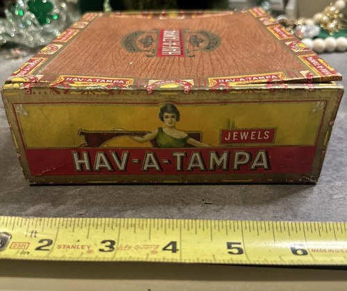 1939 Hav-a-tampa New Jewels Cigar Box Tobacco Flip Lid Vintage Old Box Fl - Picture 5 of 8