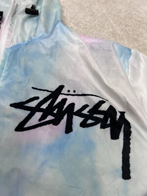Stussy Jacket Womens Medium Tye Dye Windbreaker Hooded NYC