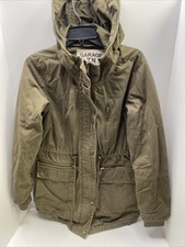 Garage 3 In 1 Khaki Hooded Green Parka Jacket Size Small/petite