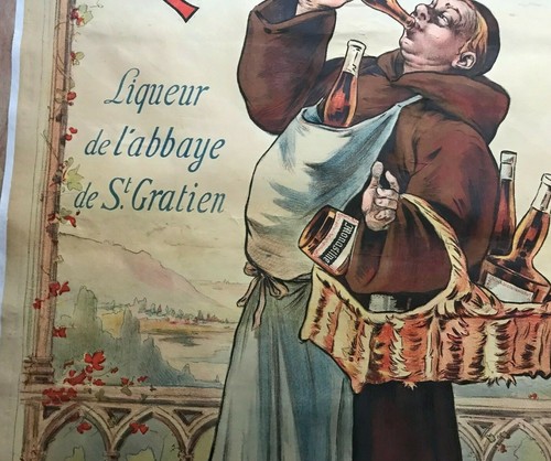 MONASTINE ALKOHOLLIKÖR 1892 EUGENE OGE SELTENES ORIGINAL LITHO POSTER ENTOILEE - Bild 4 von 5