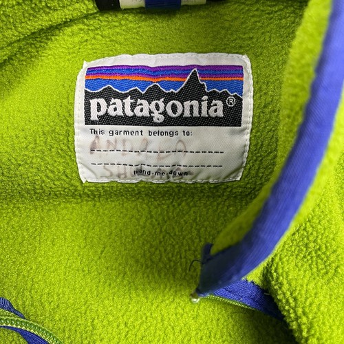 Patagonia Jacket Kids Medium 10 Green Synchilla 1/4 Zip Fleece Pullover Sweater - Picture 7 of 18