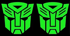Autobot Inspired Transformers Two 5" Green Vinyl Decal Car Truck Windows laptop