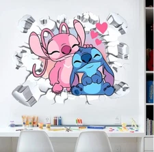 Disney Removable Wall Sticker Lilo & Stitch kids bed room Decor BabyGirl/boy DIY