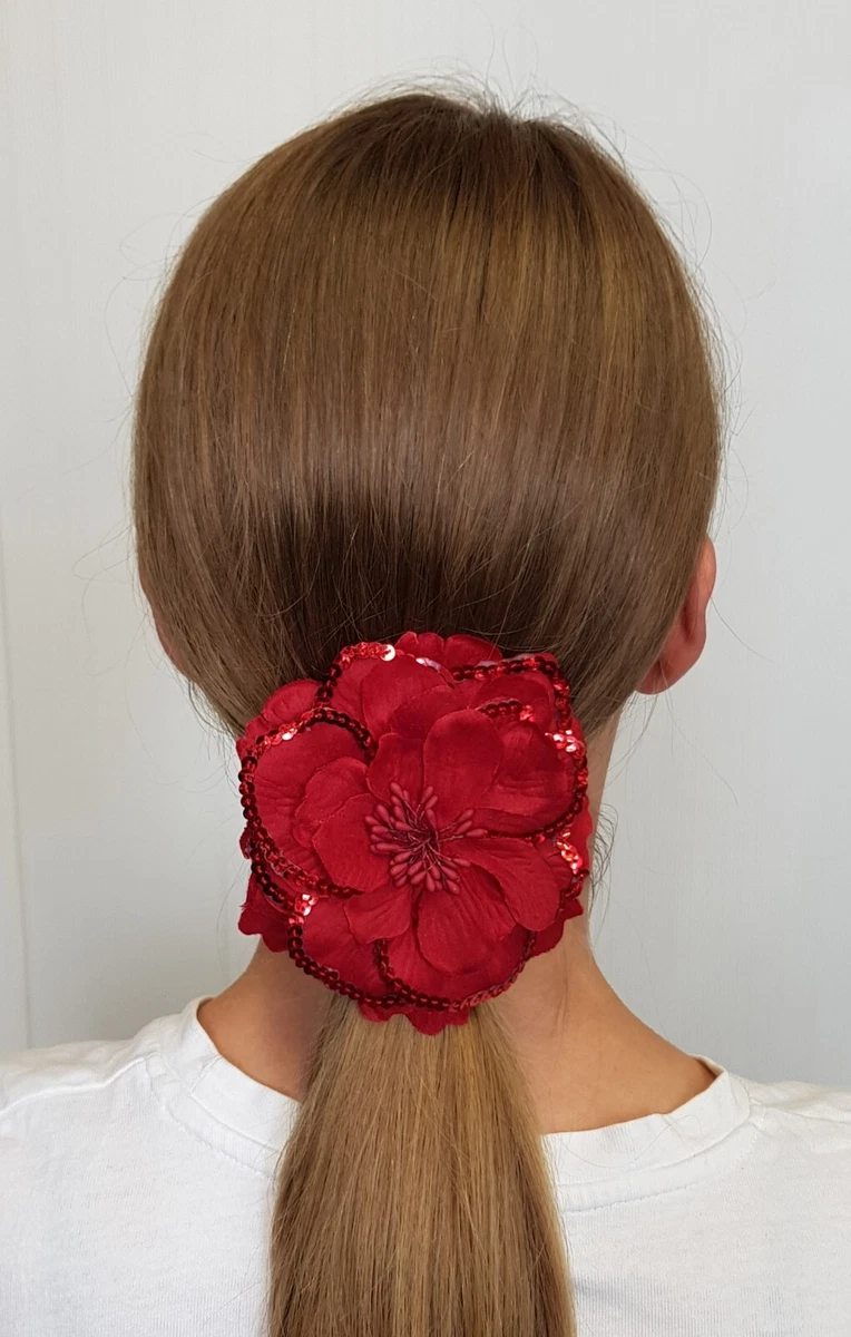 Claire s 2 in 1 Clip Hair or Clothes Accessories Red Sequin Flower Clip