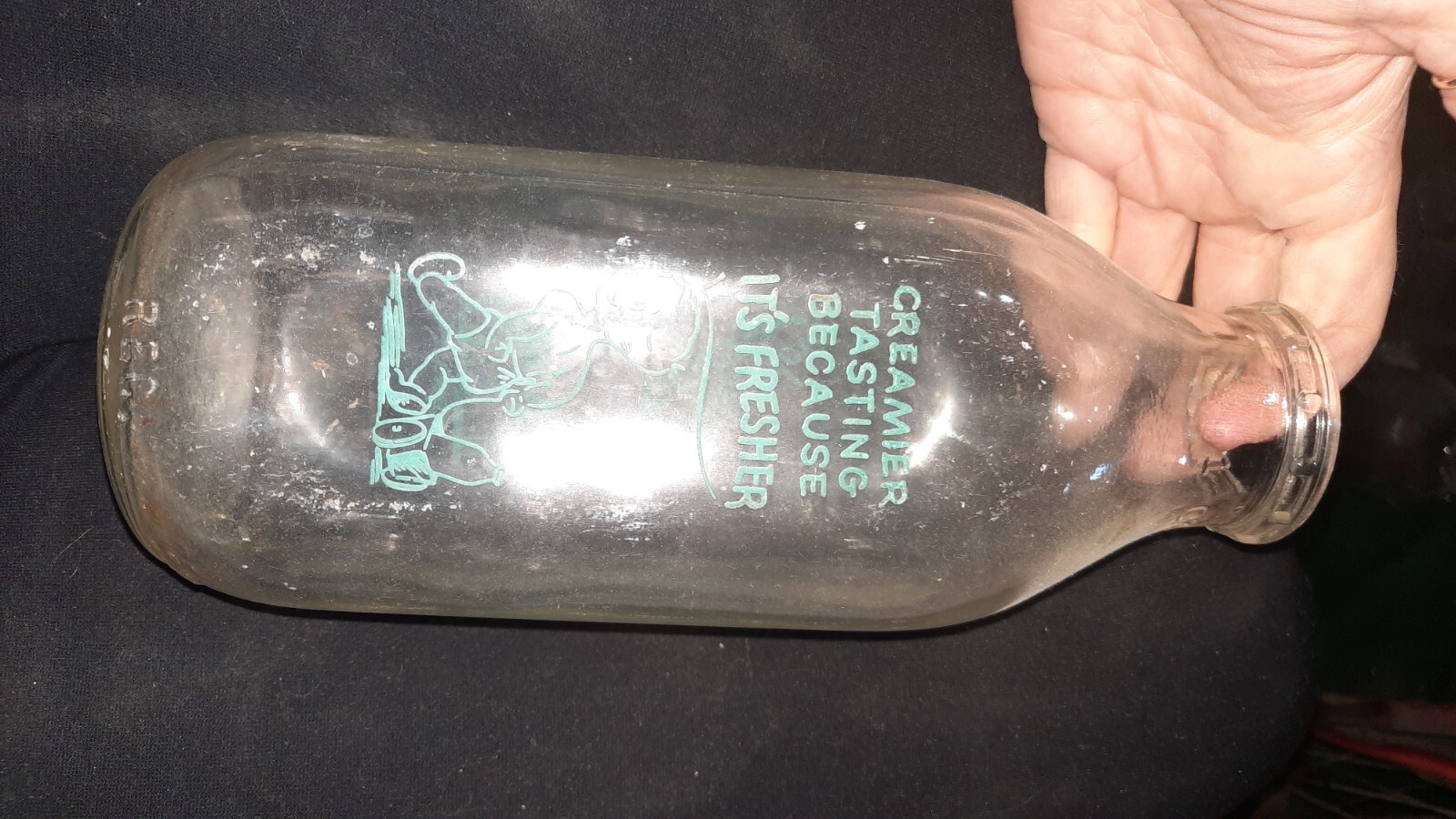 Vintage Ashland PA Milk Bottle Quart Ash meadow dairy Schuylkill county