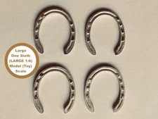 HORSING AROUND Large 1:6 One Sixth Model Scale HORSE SHOES ~ Pewter Set