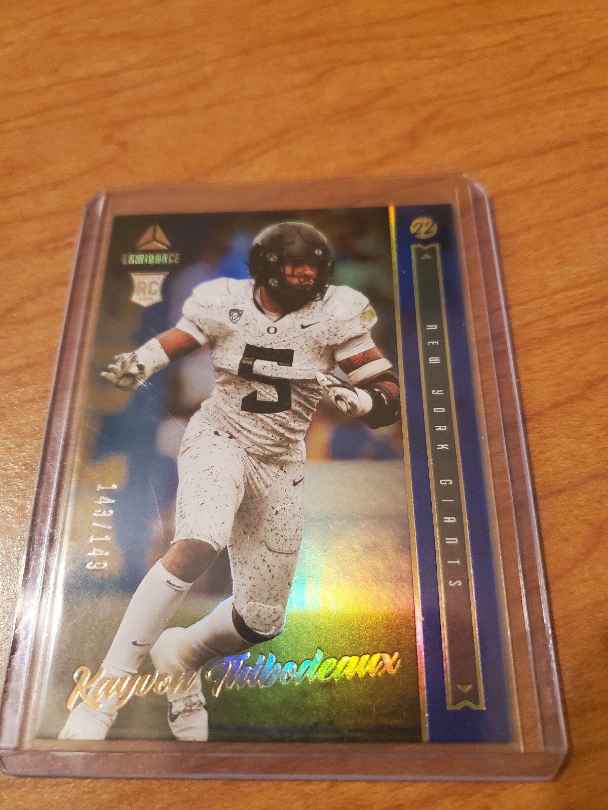 2022 Panini Luminance - Rookie Blue #136 Kayvon Thibodeaux 143/149 (RC)