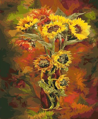 Artistic Still Life Beautiful HP Design Needlepoint Canvas The Sunflowers