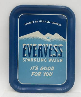 Vintage Pepsi Cola Evervess Sparkling Water Metal Serving Tray EG-2 USA