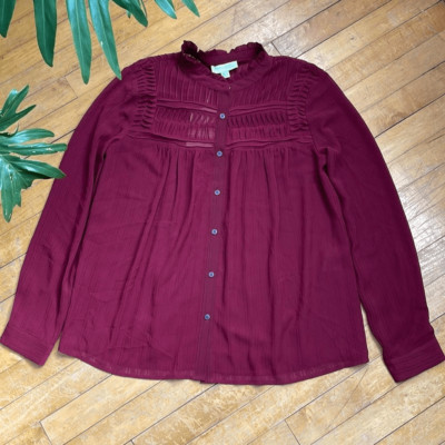 See U Soon Wine Button Down Shirt Frock Women s Small