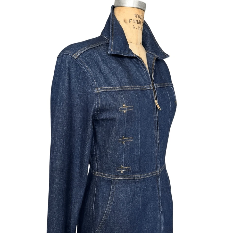 Vestido vaquero enjuagado vintage con marco talla S Foto 3 de 4