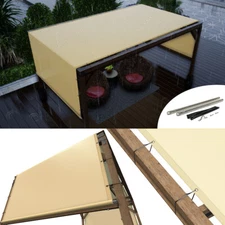 ColourTree Waterproof Pergola Sun Shade Cover Replacement Canopy w/ Rods, Beige