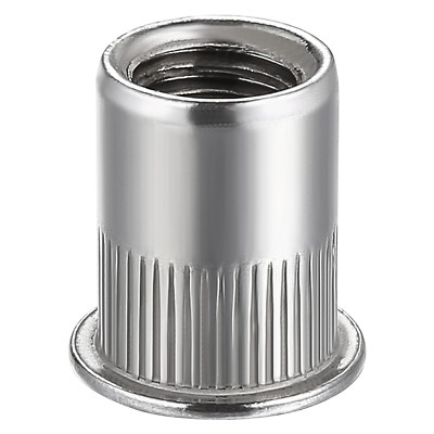 Rivet Nut 1/4''-20UNC 100Pcs Stainless Steel 304 Finish Flat Head Rivnut Threaded