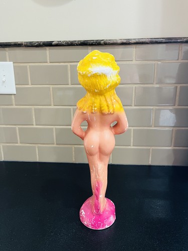 VINTAGE SELTENE BURLESQUE KARNEVAL KREIDEWARE FAN TÄNZER - HANDBEMALT 16 ZOLL GROSS - Bild 7 von 13