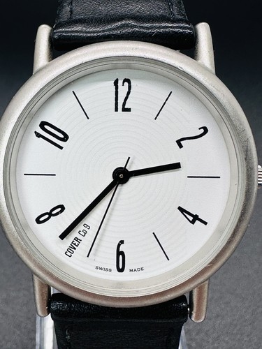 Working COVER Swiss Made Black Band White Dial Men's Watch CO9 S2