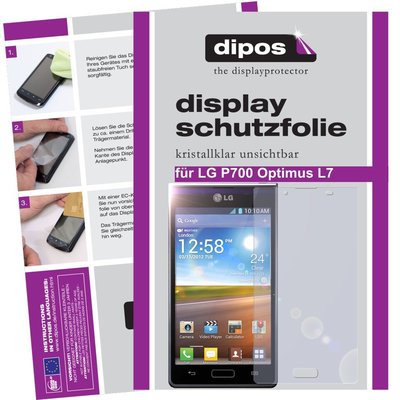 2x Schutzfolie für Dipos Crystalclear LG P700 Optimus L7 Displayfolie